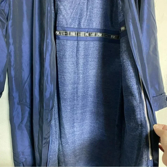FS Rainwear 10P metallic blue long trench coat with removable zip liners - Picture 9 of 9